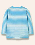 Christmas Bunny Printed Long Sleeve Striped T-Shirt