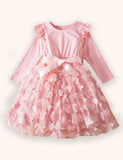 3D Flower Long Sleeve Tulle Dress