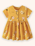 Flower Printed Button Dress