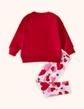 Valentine's Day Love Print Sweatshirt Set