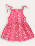 Flower Print Striped Suspender Dress