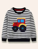 Cartoon Truck Appliqué Sweatshirt