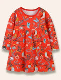 Christmas Reindeer Birdy Printed Dress