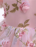 3D Rose Mesh Bubble Sleeve Dress - Mini Taylor