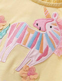 Rainbow Unicorn Appliqué Tulle Dress