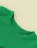 St.Patrick's Day Flared Long Sleeve Dress+Clover Pants - Mini Taylor