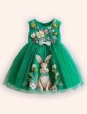 Flower Bunny Party Tulle Dress