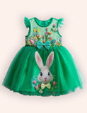 Flower Bunny Party Tulle Dress