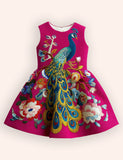 Peacock Appliqué Dress