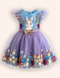 Flower Bunny Party Tulle Dress