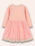Cartoon Bear Appliqué Tulle Dress