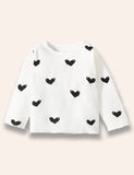 Heart Printed Long Sleeve T-Shirt Set