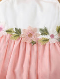 Flower Embroidered Tulle Dress + Knitted Coat Set