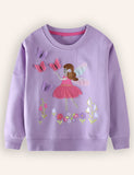 Cute Fairy Butterfly Embroidered Sweatshirt