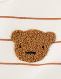 Bear Appliqué Long Sleeves Plush Tulle Dress