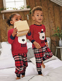 Cute Bear Applique Long Sleeve Two-piece Set