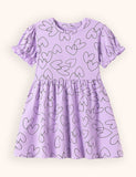 Valentine's Day Love Print Cotton Dress