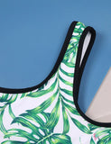 Letter Print Sports Split Swimsuit