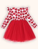Valentine's Day Love Pattern Tulle Dress