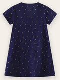 Cute Unicorn Embroidered Cotton Dress