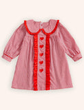 Valentine's Day Embroidered Long Sleeve Princess Dress