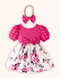 Floral Decorations with Bows Dress + Heaband