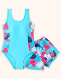 Leaf Printed Swimsuit Set