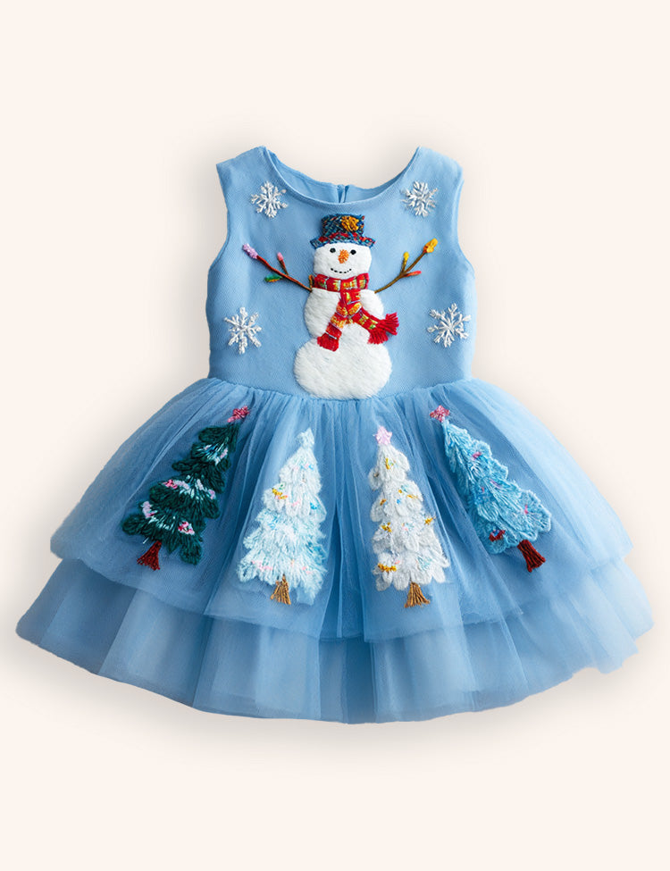 Tulle Snowman Christmas Tree Dress
