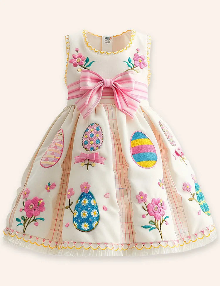 Easter Egg Applique Bow Dress
