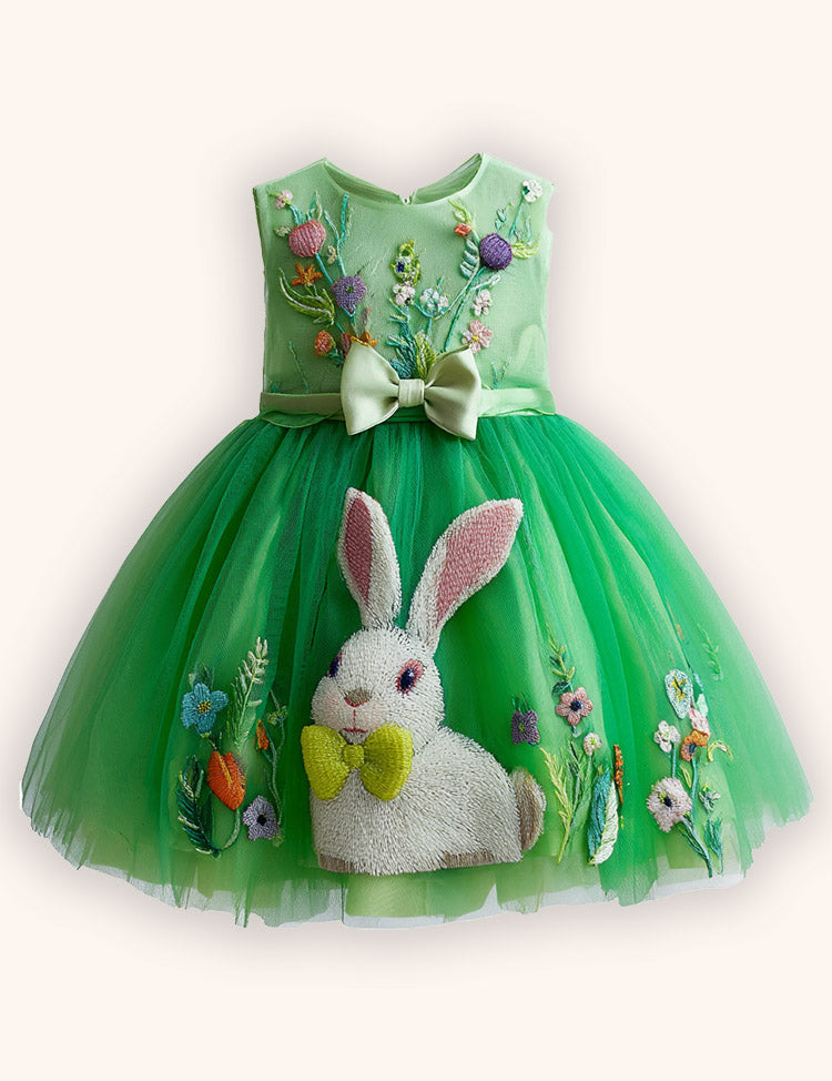 Flower Bunny Party Tulle Dress