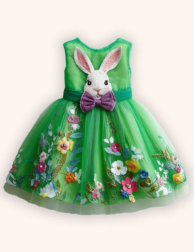 Flower Bunny Party Tulle Dress