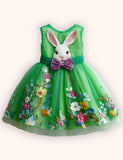 Flower Bunny Party Tulle Dress