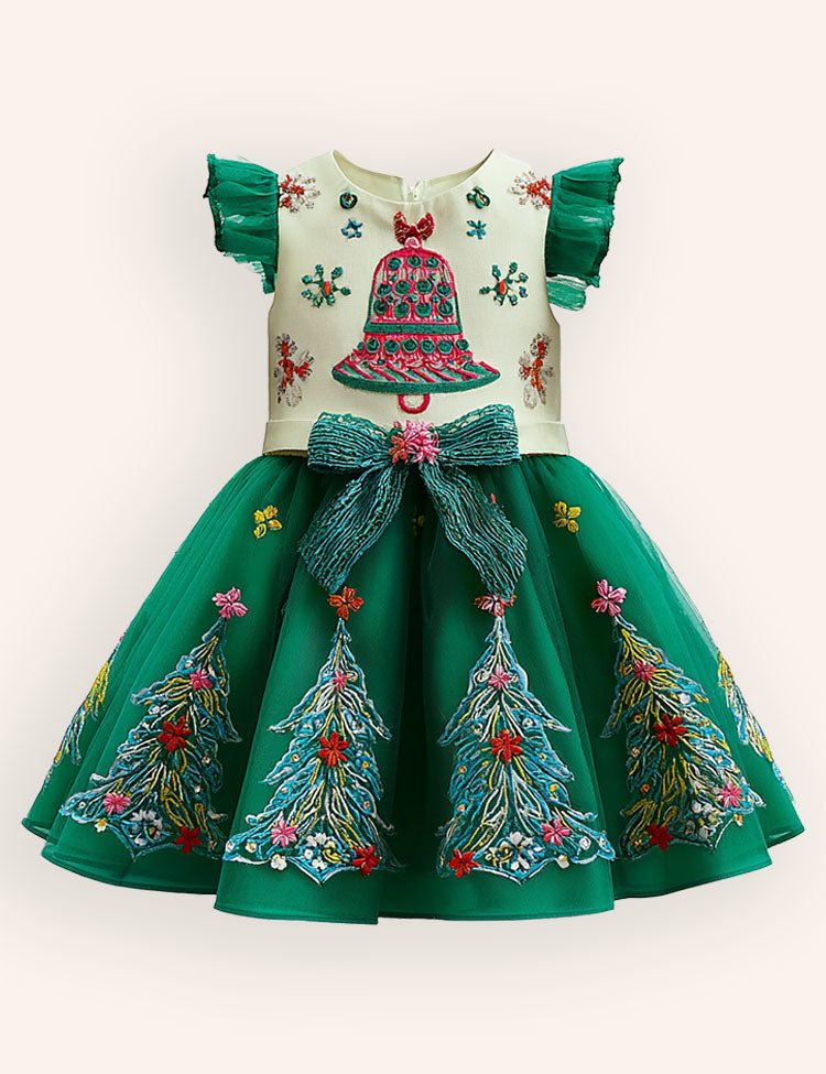 Tulle Fetival Bells Embroidered Dress