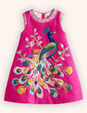 Peacock Embroidered Dress