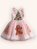 Tulle Gingerbread Embroidered Dress