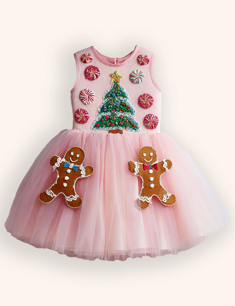 Tulle Gingerbread Man Christmas Tree Dress