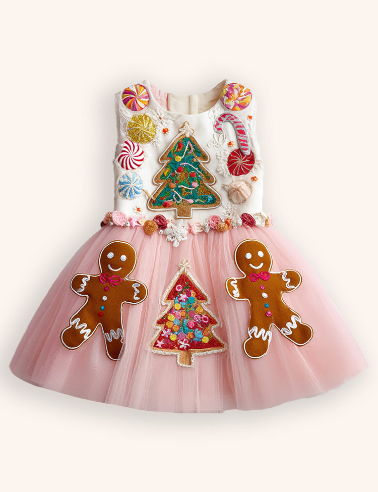 Tulle Gingerbread Man Christmas Tree Dress