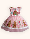 Tulle Gingerbread Embroidered Dress