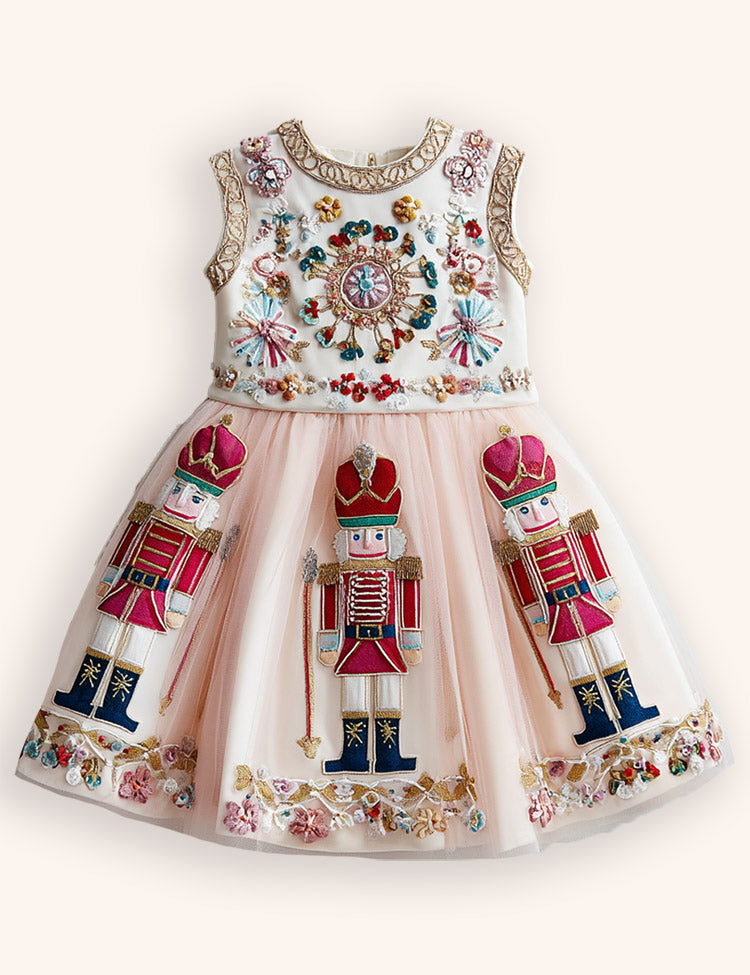 Nutcrackers Velour Tulle Appliqué Dress
