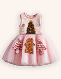 Tulle Gingerbread Embroidered Dress