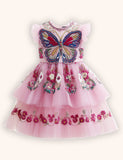 Floral Butterfly Embroidered Party Tulle Dress
