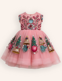 Tulle Christmas Bells Embroidered Dress