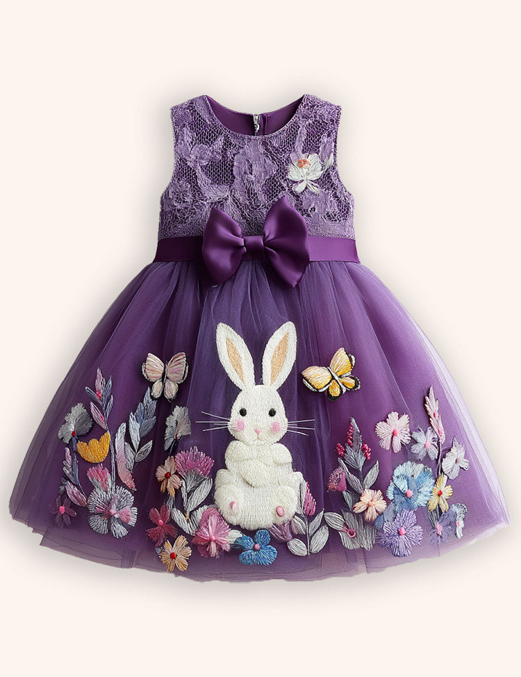 Flower Bunny Party Tulle Dress