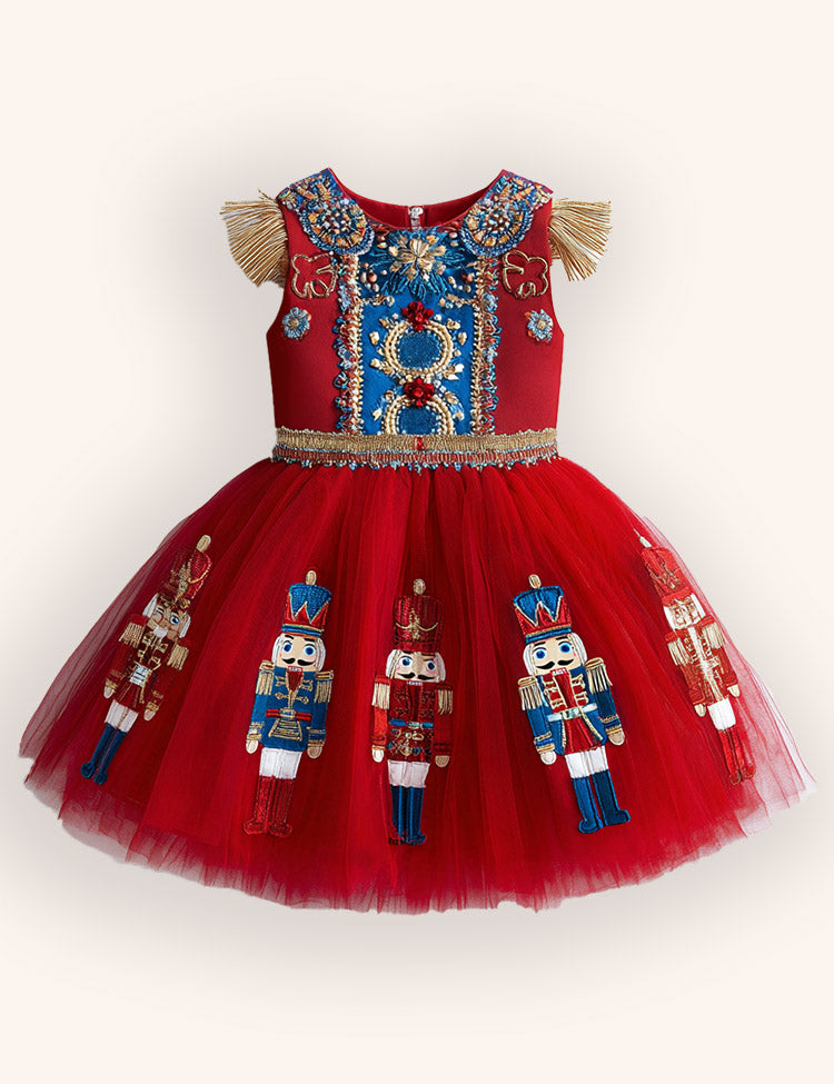Nutcrackers Velour Tulle Appliqué Dress