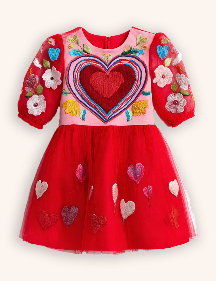 Valentine's Day Heart Party Tulle Dress