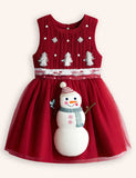 Tulle Snowman Appliqué Dress
