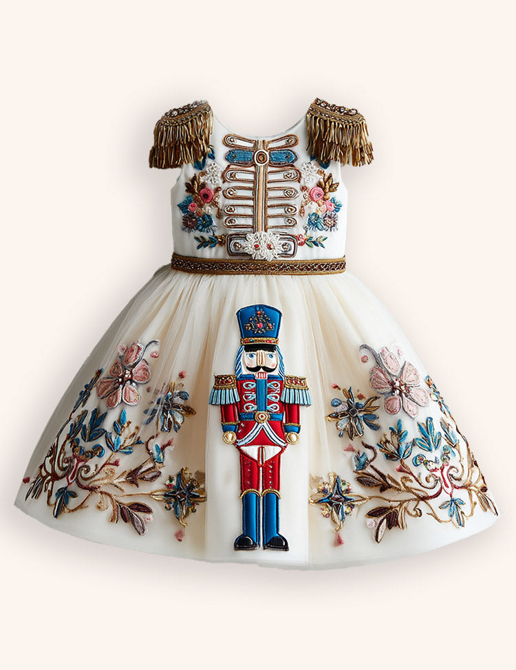 Nutcrackers Velour Tulle Appliqué Dress