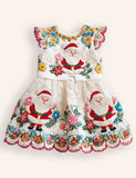 Christmas Santa Embroidered Dress