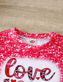Valentine's Day Love Print T-shirt Set