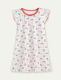 Cartoon Floral Flying Sleeve Pajamas